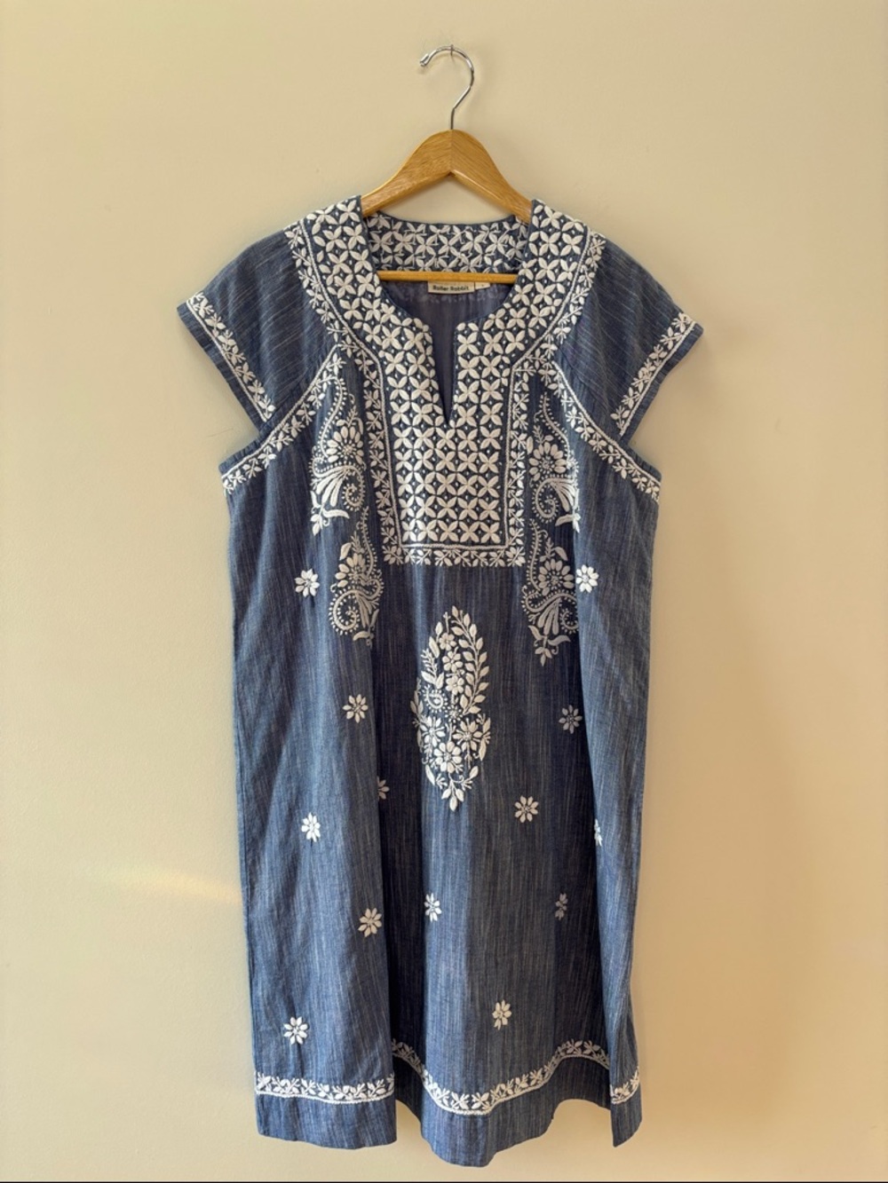 Roller Rabbit Navy Blue Embroidered Midi Dress